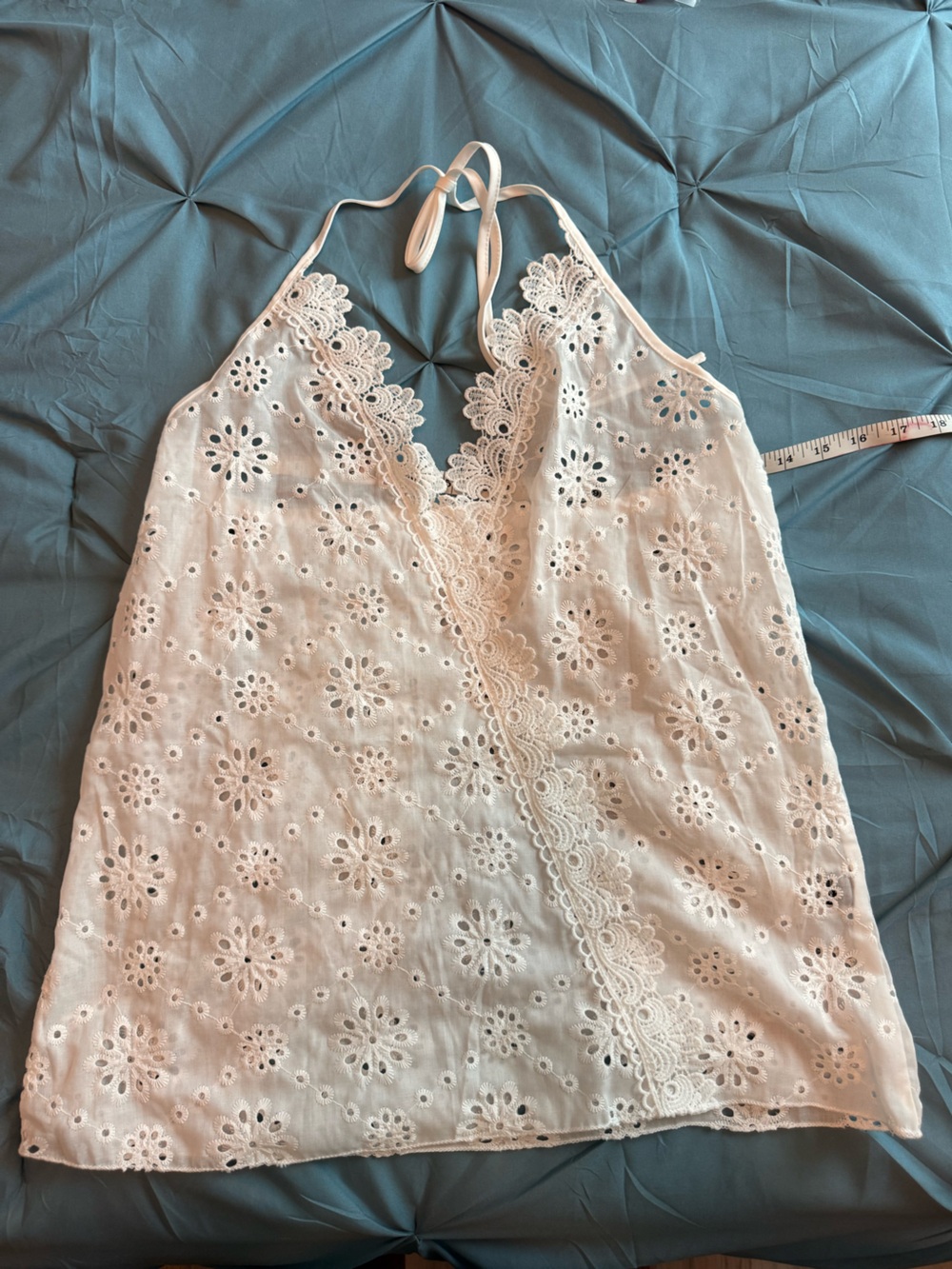 Eyelet Lace Sleeveless Top in White